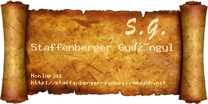 Staffenberger Gyöngyi névjegykártya